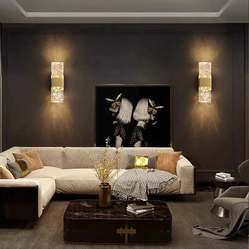 Apliques de pared LED nórdicos de cristal DecorBites™ | Apliques modernos ondulados para la decoración del hogar