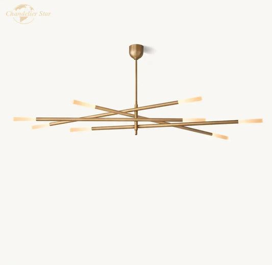 DecorBites™ LED Glass Chandelier with Etched Rods for Dining Room, Kitchen, Bedroom - Modern Pendant Lighting