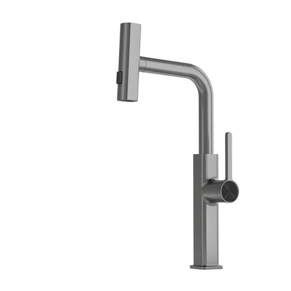 DecorBites™ Digital Display Single Lever Brass Kitchen Faucet - Hot Cold Pull Out Mixer