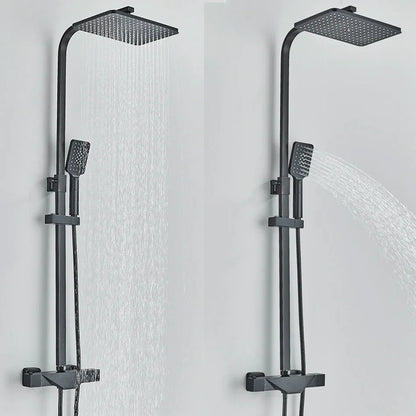 DecorBites™ Black Thermostatic Shower Faucet Rain Head System for Wall Mount Installation