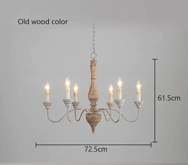 Decorbites™ Französischer Vintage-Holz-Lüster für Wohnzimmer Esszimmer Schlafzimmer