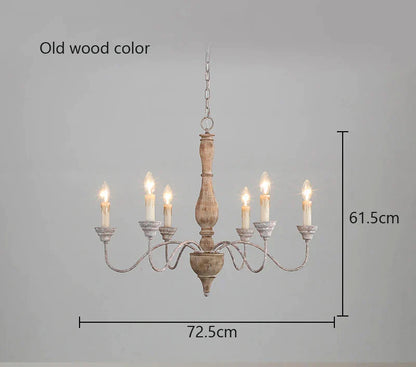 Decorbites™ Französischer Vintage-Holz-Lüster für Wohnzimmer Esszimmer Schlafzimmer