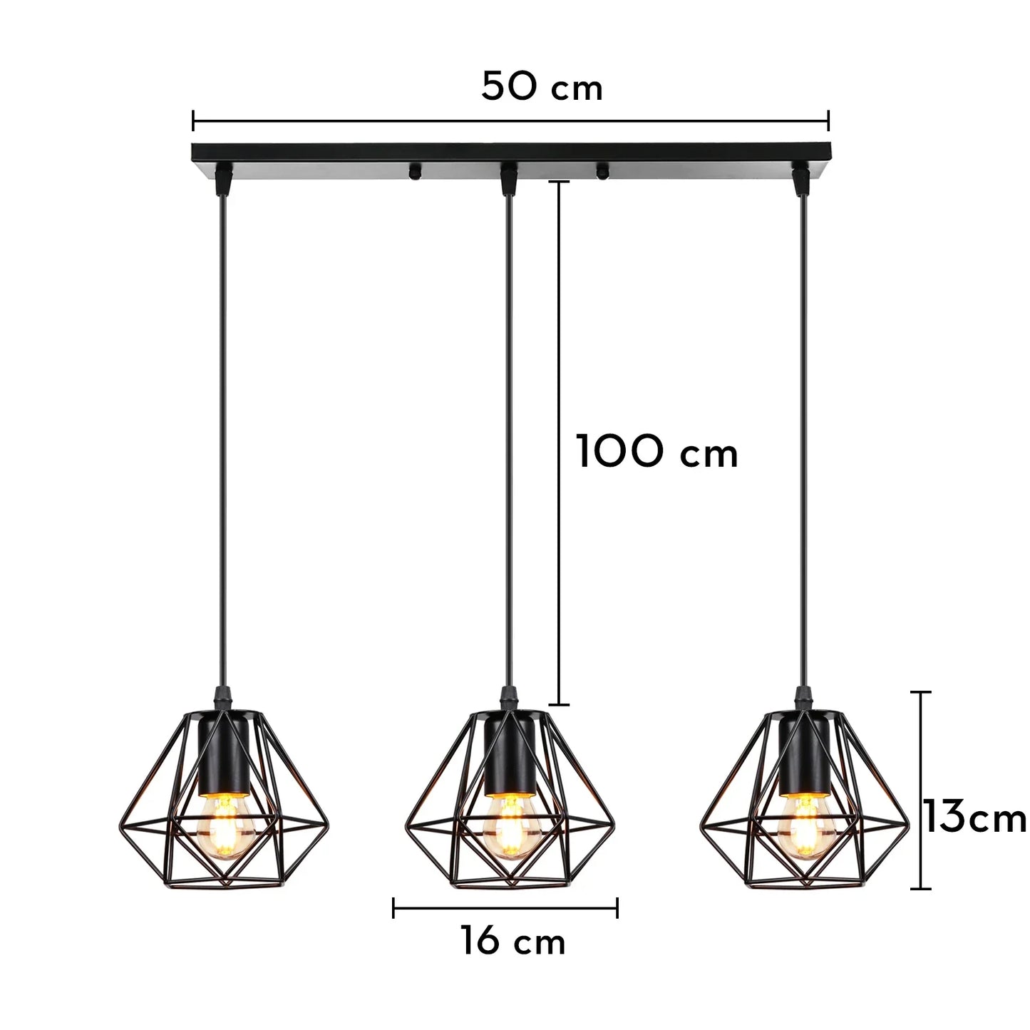 DecorBites™ Industrial Wood Pendant Chandelier for Dinning Living Room Kitchen LED Fixture