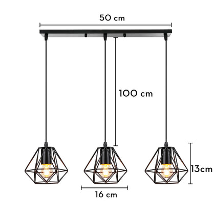 DecorBites™ Industrial Wood Pendant Chandelier for Dinning Living Room Kitchen LED Fixture
