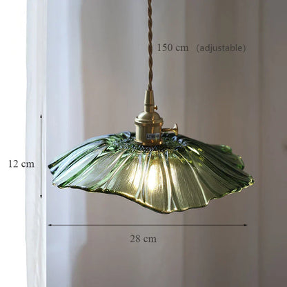 DecorBites™ Japanese Sunflower Glass Pendant Lights Modern Brass Hanglamp Fixture