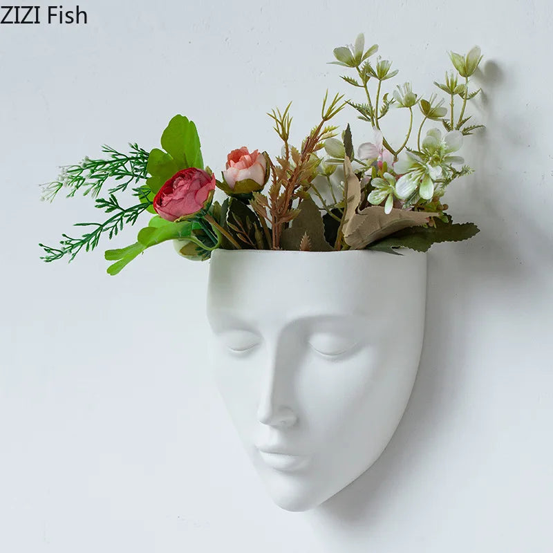 DecorBites™ Ceramic Wall-mounted Vase for Plant Pots and Flower Arrangement