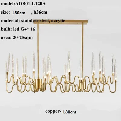 DecorBites™ Crystal Branch Chandelier: Nordic LED Pendant Light for Home Décor & Wedding Lighting