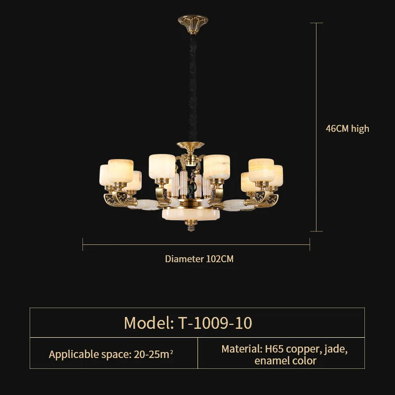 DecorBites™ Chinese Jade Chandelier: Modern Living Room & Restaurant Décor