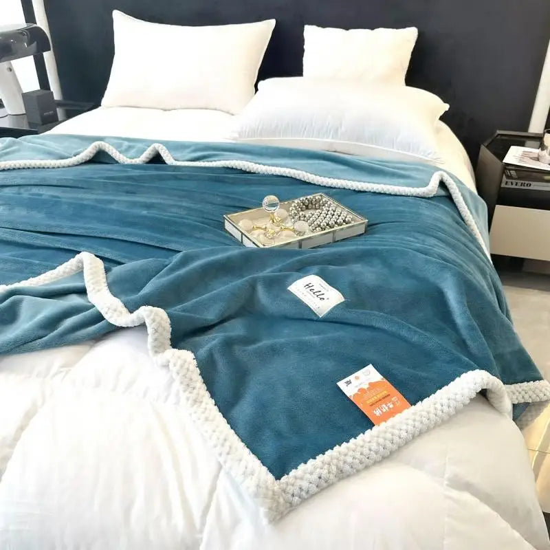 Manta de franela acogedora DecorBites™ para siesta - Color sólido