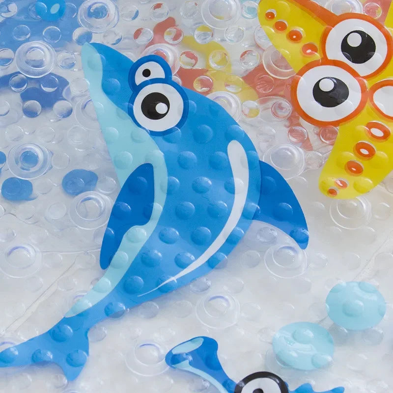 Decorbites™ Kinder-PVC-Badmatte mit Saugnäpfen und Drainage in 12 Farben