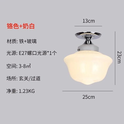 Lámpara colgante DecorBites™ de cristal color crema con casquillo LED E27, estilo retro, ideal para dormitorio, cocina o restaurante.