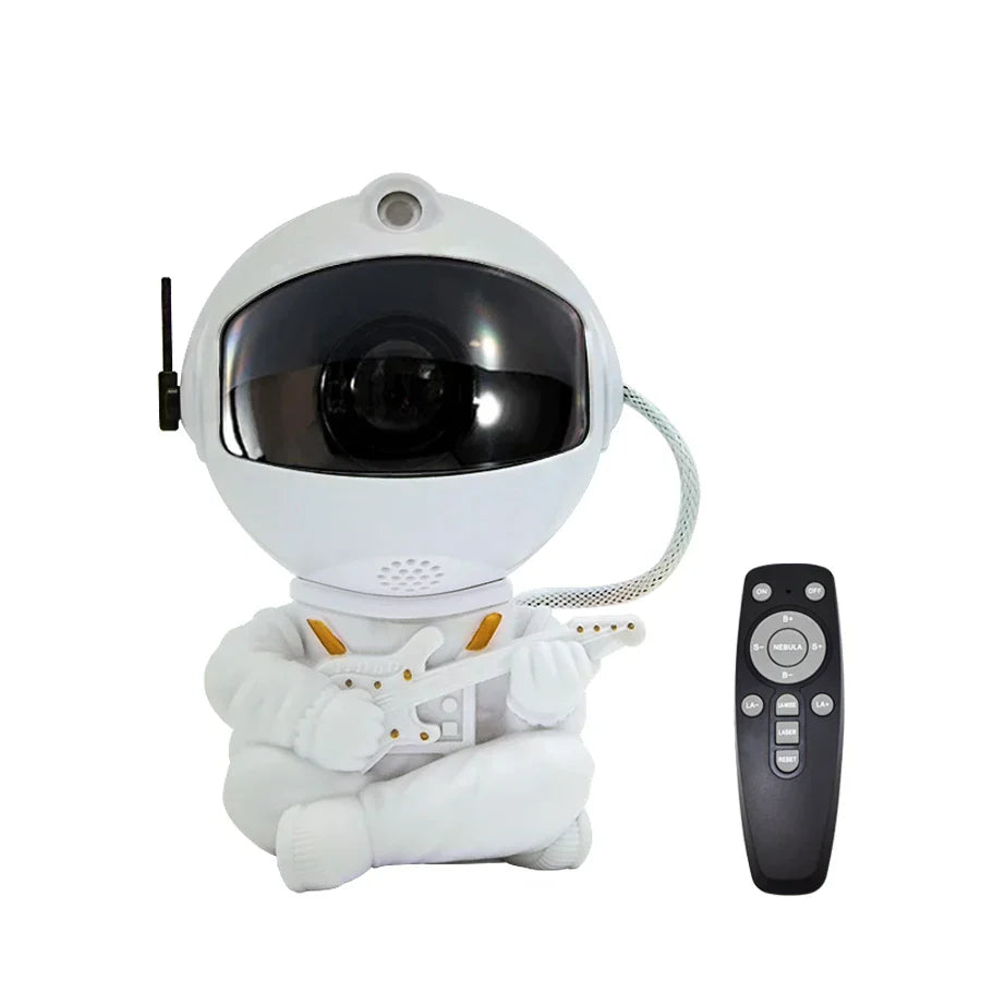 Proyector de cielo estrellado con forma de galaxia y astronauta DecorBites™ con control remoto para dormitorio infantil - Listo para regalar.