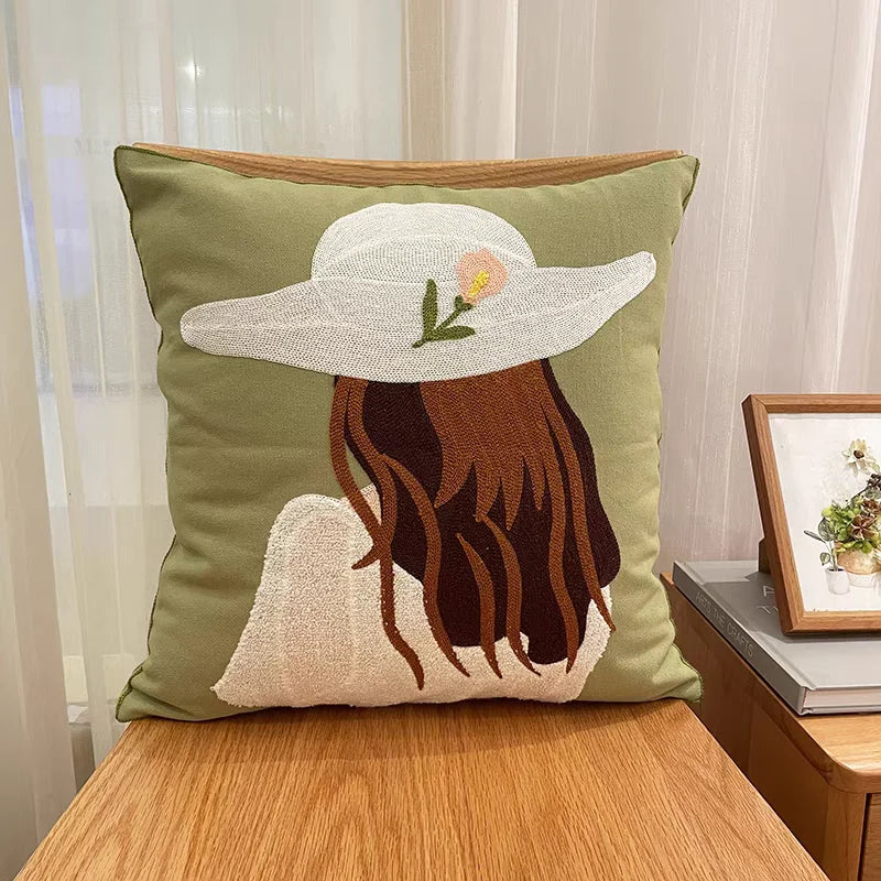 Funda de cojín bordada de lujo DecorBites™, fundas de almohada decorativas de primera calidad