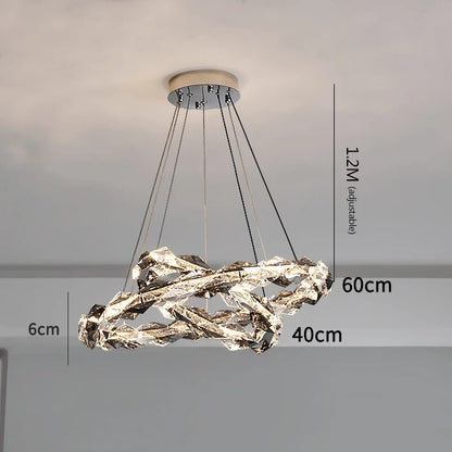 DecorBites™ Crystal Chandelier: Modern Luxury Duplex Staircase Ring Lamp
