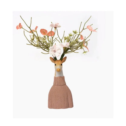 DecorBites™ Cartoon Deer Vase Resin Handicraft, Home Decoration, Animal Sculpture