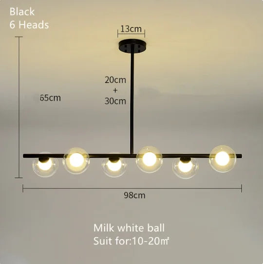 Lámpara colgante LED de bola de vidrio dorado Decorbites™ para iluminación de cocina y comedor