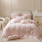 Decobites Rose Flowers Embroidery Princess Bedding Set - 4Pcs