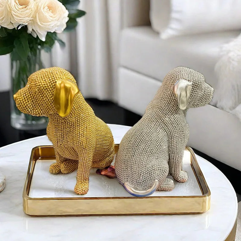DecorBites™ Labrador Resin Dog Statue for Bookshelf and Office Display