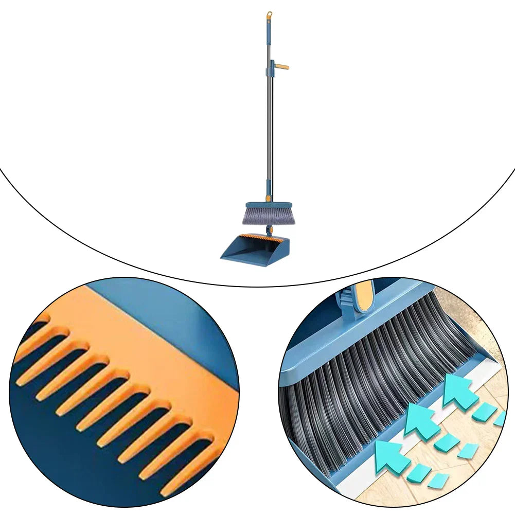 DecorBites™ Household Broom Scoop Set: Folding Dustpan, Broom & Shovel, Water Wiper, Pet Hair Grabber
