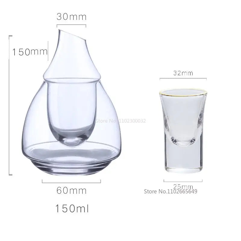 Decorbites™ Japanisches Glas-Weinflaschen- und -Becher-Set mit Weinwärmer