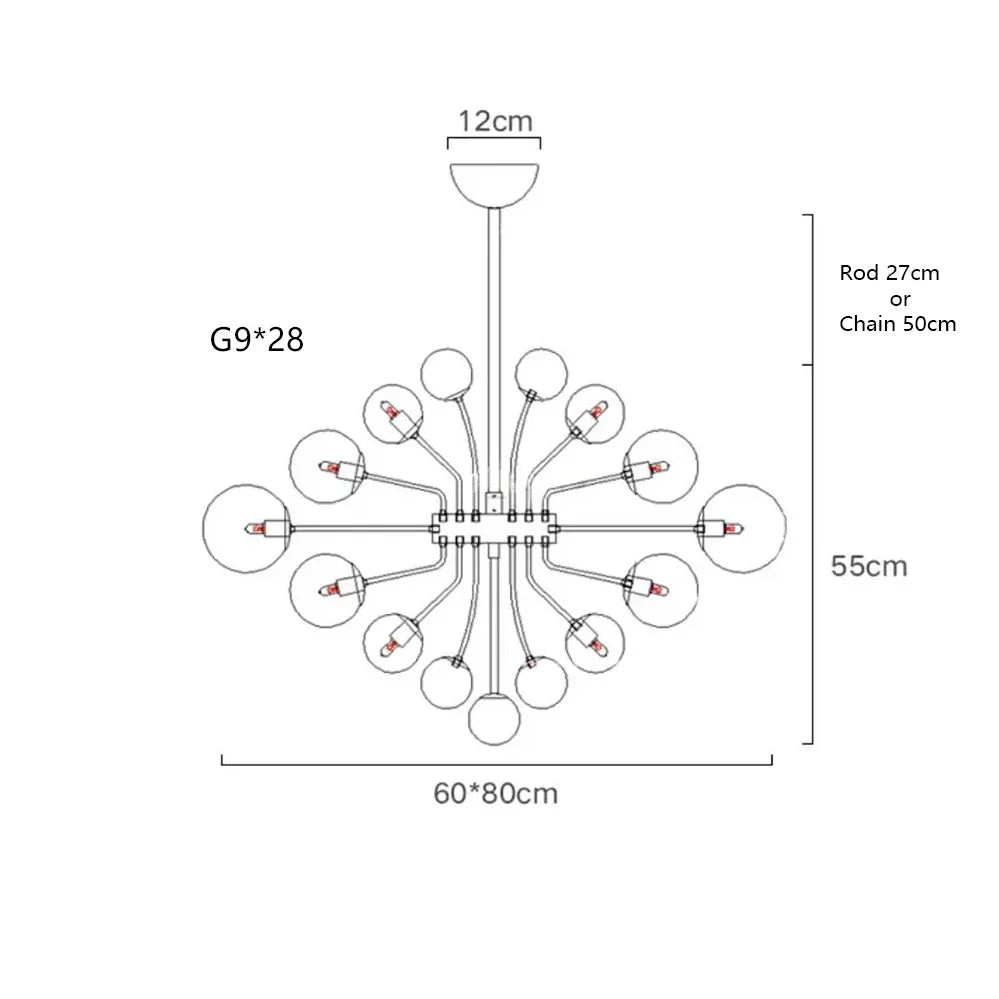 DecorBites™ Glass Bubble Ceiling Chandelier LED Living Room Bedroom Decor Minimalist Hanging Lamp