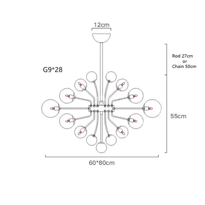 DecorBites™ Glass Bubble Ceiling Chandelier LED Living Room Bedroom Decor Minimalist Hanging Lamp