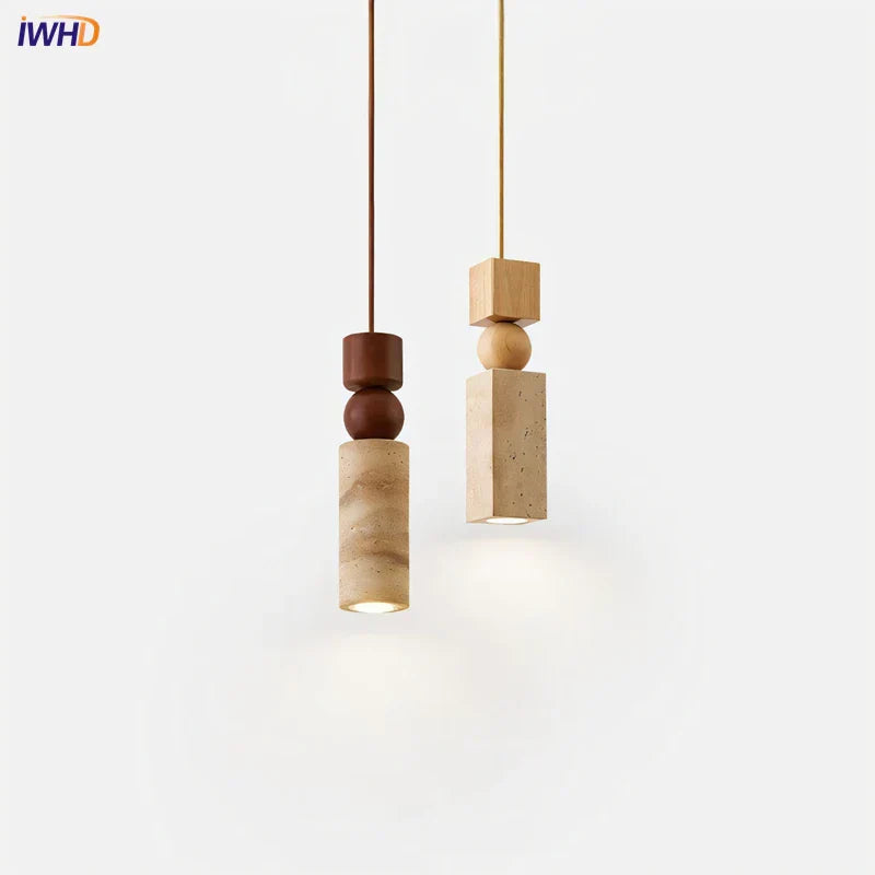 DecorBites™ LED Yellow Travertine Hanging Lamp for Home Decor and Lighting Fixtures