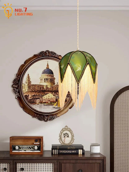 DecorBites™ Copper Tassel Pendant Lights LED E27 Retro Luxury Hanging Lamp for Home Decor