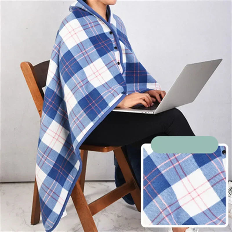 Decobites Soft Thick Double Layer Plaid Blanket | Cozy Coral Velvet Flannel Throw Blanket