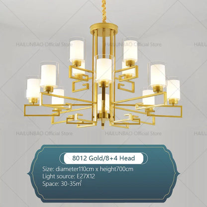 DecorBites™ Chinese Style Luxury Living Room Chandelier for Elegant Homes