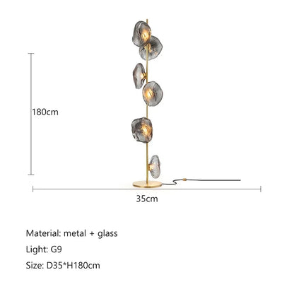 DecorBites™ Glass Shade LED Floor Lamp for Home Decor, Living Room, Bedroom, Minimalist Design