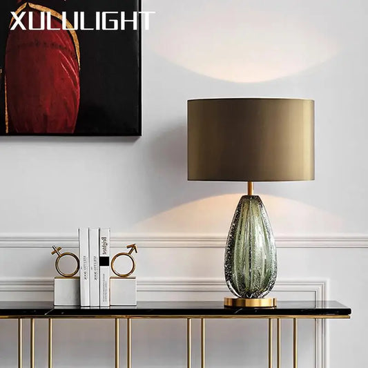 DecorBites™ Glass Table Lamp: Modern, Oversized, Simple Lighting for Bedroom and Living Room