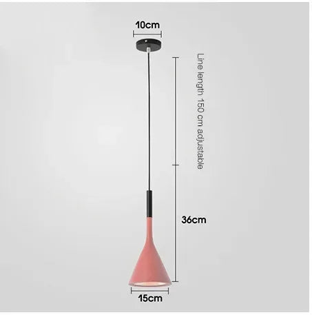 Modern Multicolor Metal Pendant Light with E27 Socket