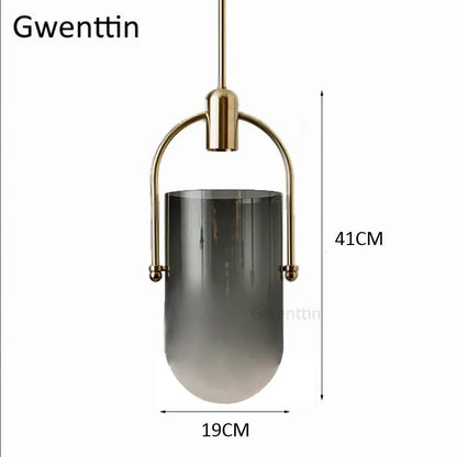 DecorBites™ Bucket Glass Pendant Lamp LED Modern Hanging Lights for Dining Room Kitchen Home Décor