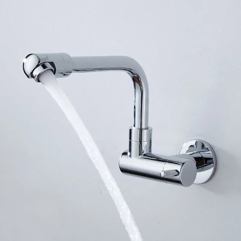 DecorBites™ Black Wall-Mounted Kitchen Faucet Single Cold Single Hole Rotation Tap