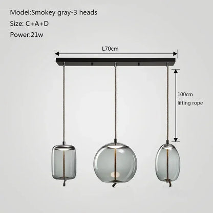 DecorBites™ Glass Chandelier Knot Pendant Lamp for Bedroom Kitchen Dining Room