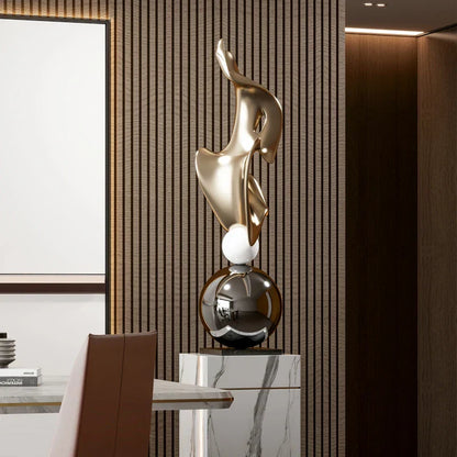 DecorBites™ Escultura artística geométrica electrochapada para una decoración moderna y lujosa del hogar