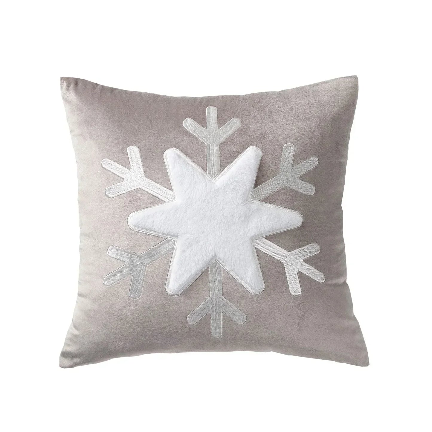 DecorBites™ Christmas Jacquard Elk Snowflake Embroidered Throw Pillow Cover - Festive Home Decor