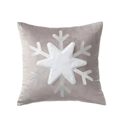 DecorBites™ Christmas Jacquard Elk Snowflake Embroidered Throw Pillow Cover - Festive Home Decor