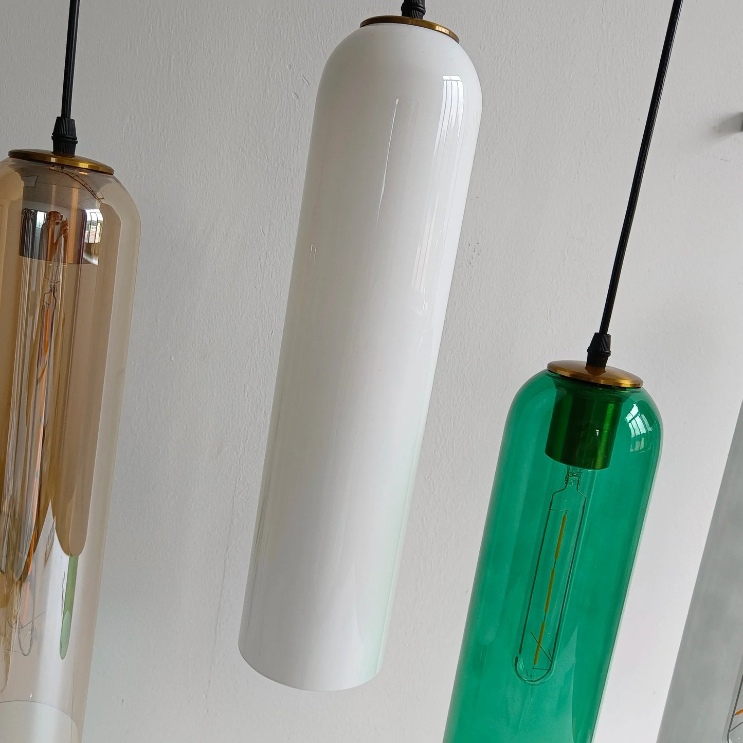 DecorBites™ Green Glass Nordic Pendant Light E27 Suspension Fixture for Living and Bedroom
