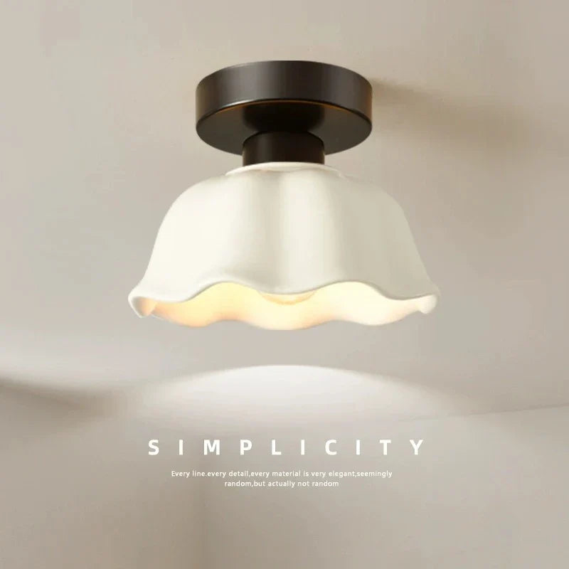 DecorBites™ Ceramic Glass Chandelier: Modern LED Ceiling Light for Living Room Aisle