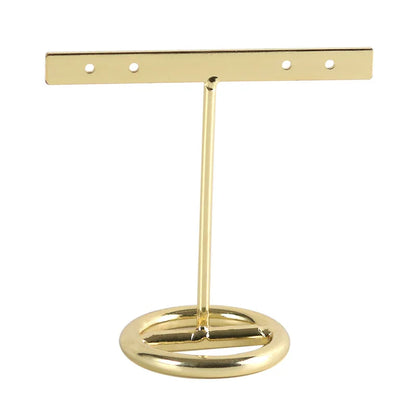 DecorBites™ Golden Geometric Jewelry Display Rack - Desktop Storage & Home Decoration