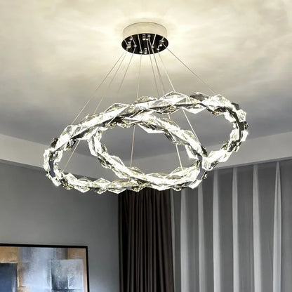 DecorBites™ Crystal Chandelier Pendant Light - Dimmable Modern Luxury LED Chrome Luminaria