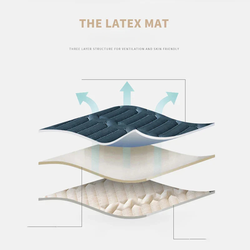 بساط سرير مُبرّد من اللاتكس من DecorBites™ | شعور بالانتعاش في الصيف | بساط سرير كوين سميك وقابل للطي