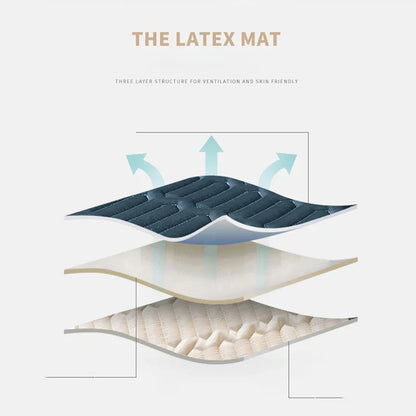 بساط سرير مُبرّد من اللاتكس من DecorBites™ | شعور بالانتعاش في الصيف | بساط سرير كوين سميك وقابل للطي