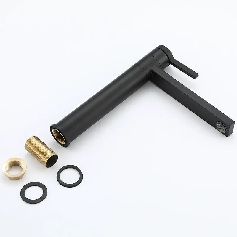 Grifo mezclador para lavabo de baño DecorBites™ de latón macizo dorado