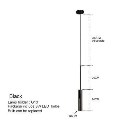 DecorBites™ Black Chandelier: Nordic Minimalist Bedroom Bar Decor Hanging Lamp