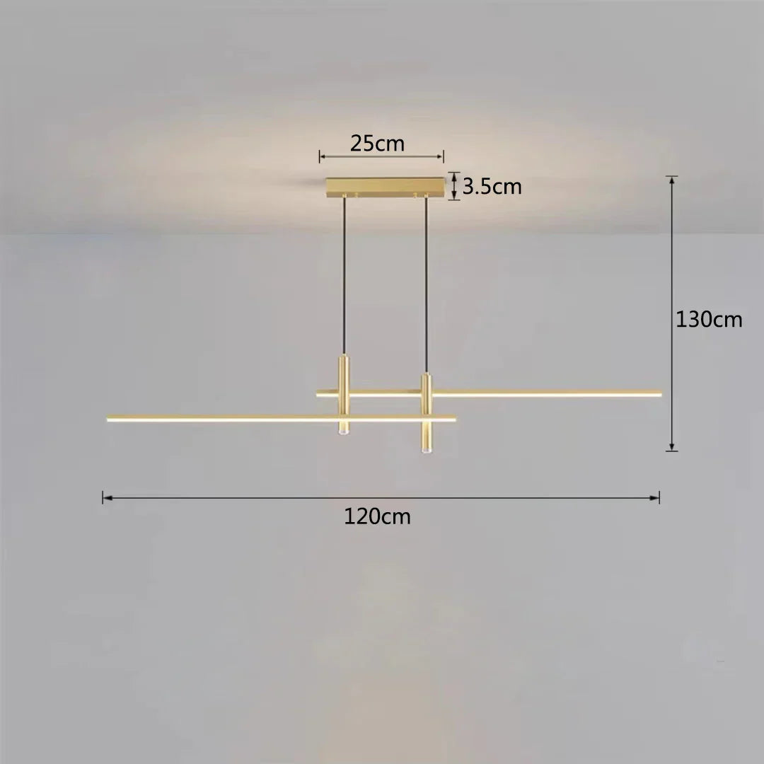 ثريا جزيرة غرفة الطعام LED باللونين الأسود والذهبي من DecorBites™: مصباح معلق عصري بسيط للمطبخ