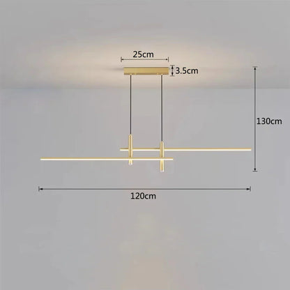 ثريا جزيرة غرفة الطعام LED باللونين الأسود والذهبي من DecorBites™: مصباح معلق عصري بسيط للمطبخ