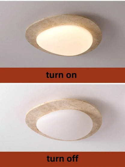 DecorBites™ LED Ceiling Light Fixture Yellow Stone White PE Shade Plafond Lamp